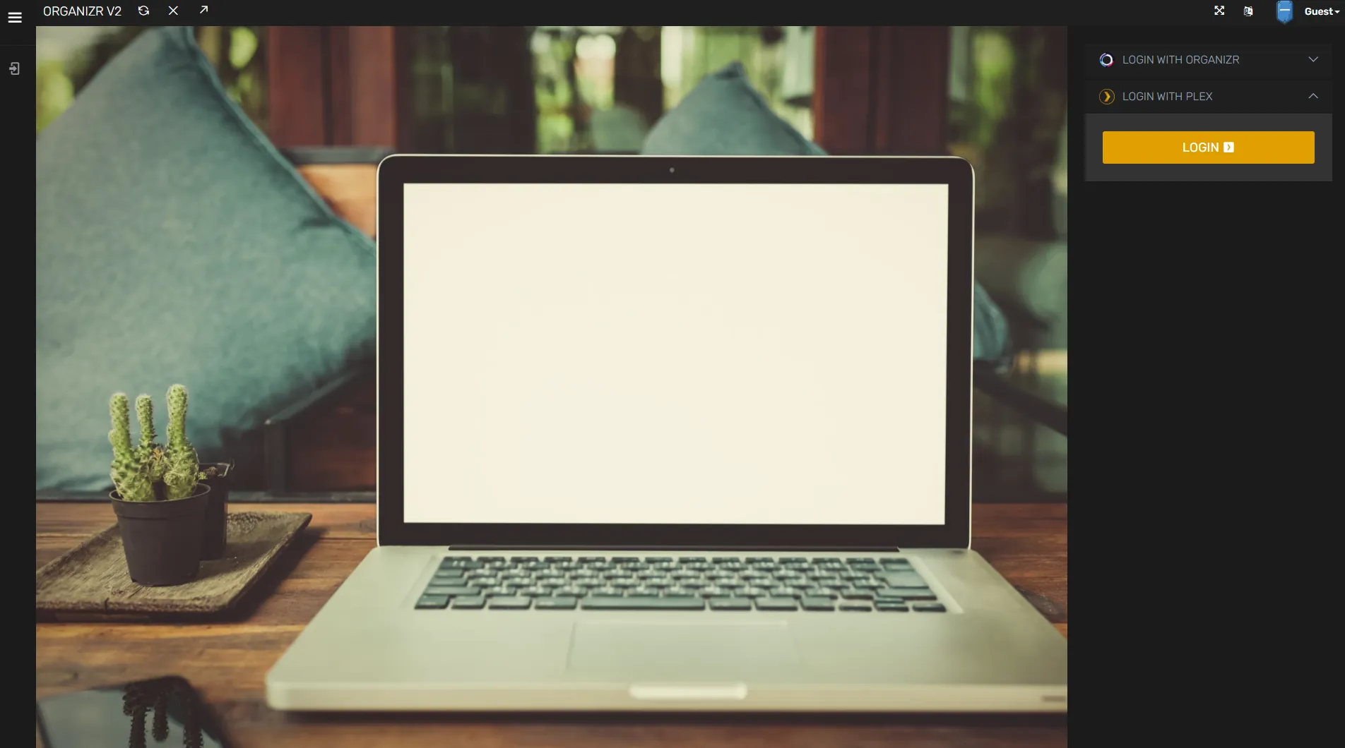 organizr-plex-authentication-page